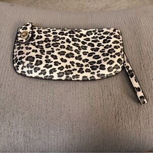 Joy Susan Black and Cream Leopard Clutch